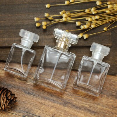 Transparent perfume bottle