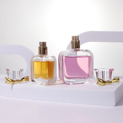 Square transparent perfume bottle