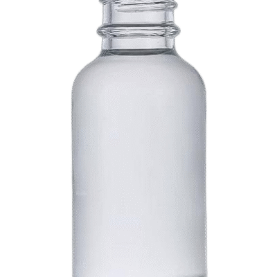 Frosted transparent Boston round bottle