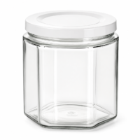 Hexagonal glass jar